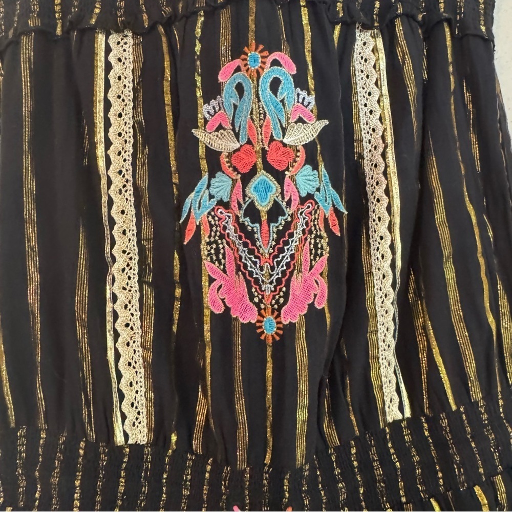 Y2K Boho Peasant Maxi Dress Embroidered Strapless
Smocked Tiered Venus
Beachy - Picture 11 of 14
